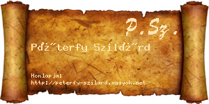 Péterfy Szilárd névjegykártya