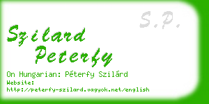 szilard peterfy business card